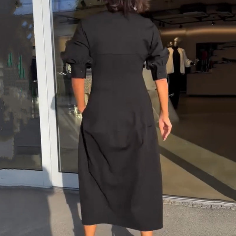 🌸Voorjaarsspecials🌸 Midi-jurk met V-hals en revers