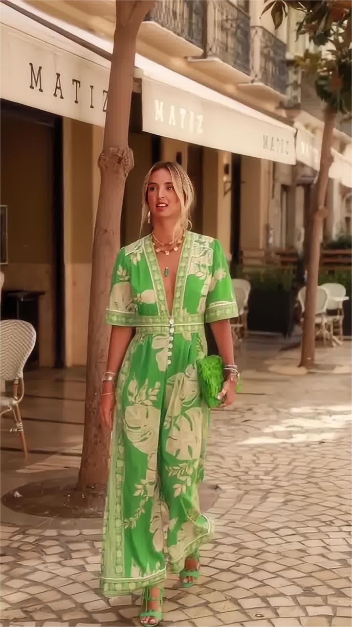 Leah | Tropical Jumpsuit
